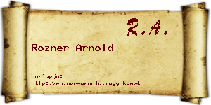 Rozner Arnold névjegykártya